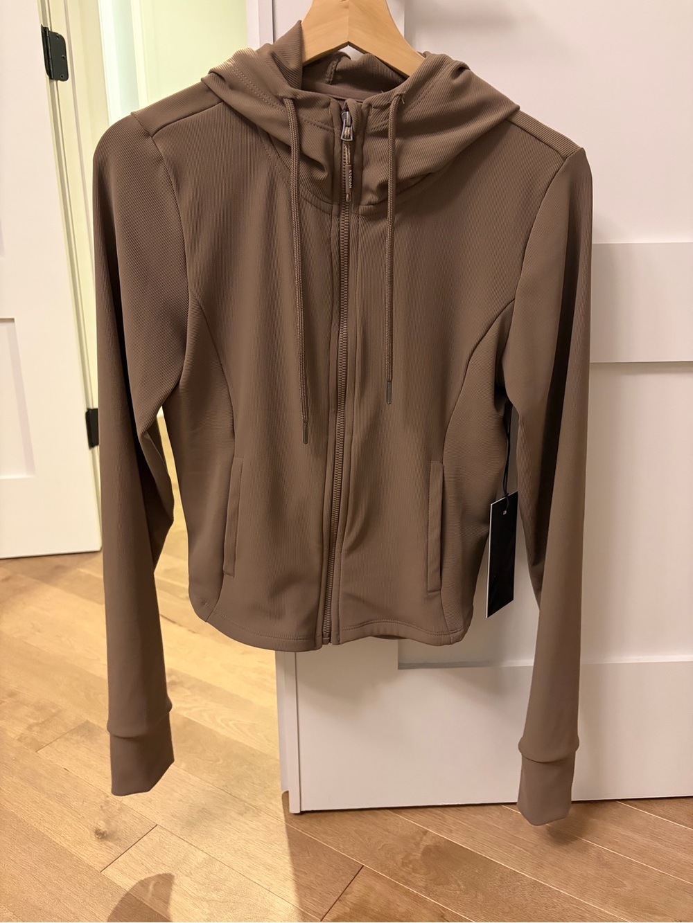 Marshalls Taupe Hooded Zip-Up Women's Sweater Jacket
